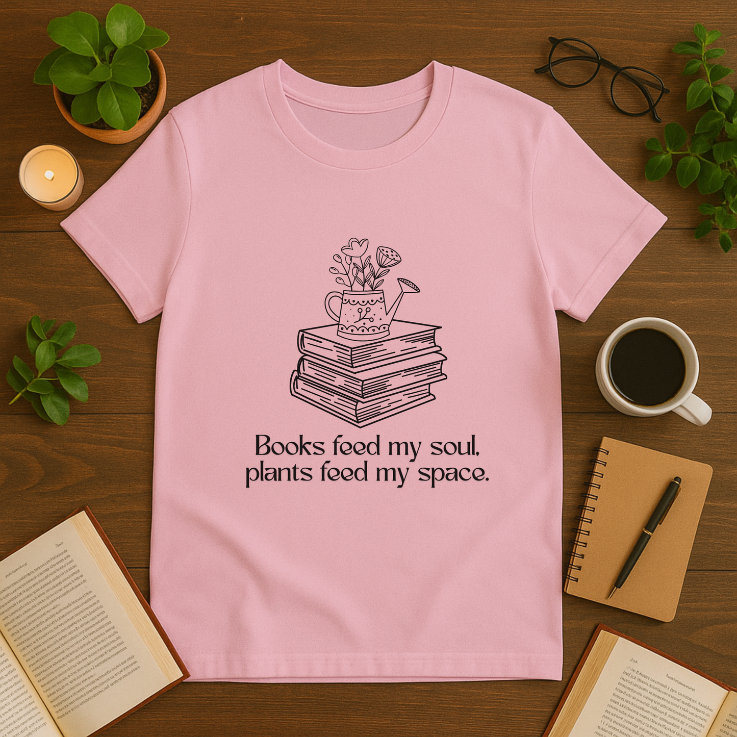 Books Feed My Soul, Plants Feed My Space Softstyle T-Shirt