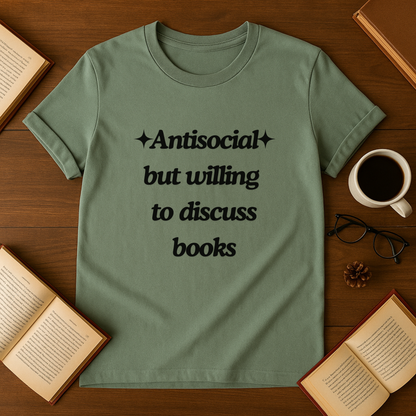 Antisocial but Willing to Discuss Books Softstyle T-Shirt