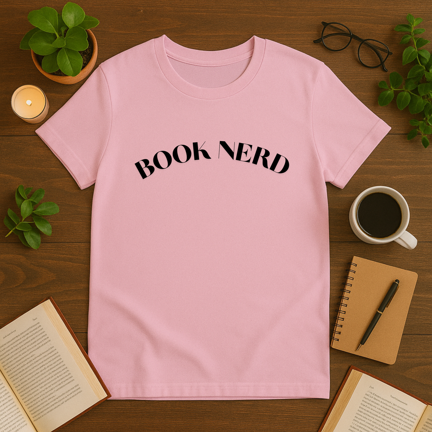 Book Nerd Text Softstyle T-Shirt