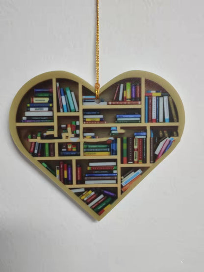 Book Lovers Heart Ornament Christmas