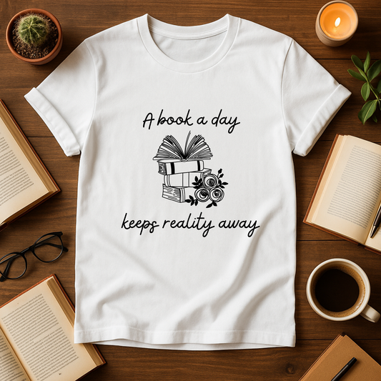 A Book a Day Keeps Reality Away Softstyle T-Shirt