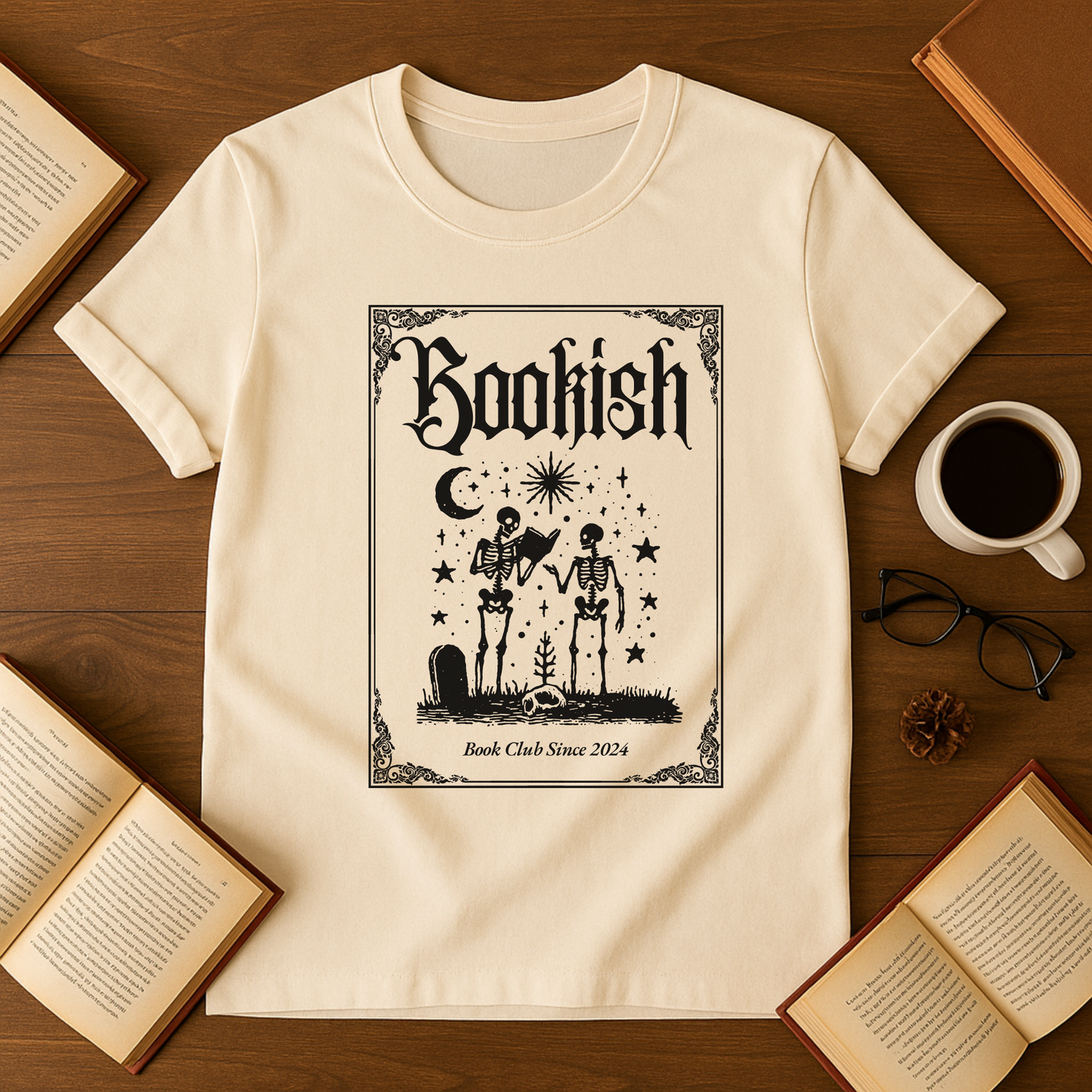 Skeleton Bookish Book Club Softstyle T-Shirt