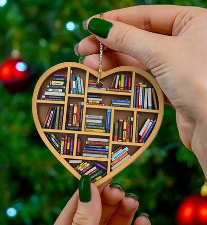 Book Lovers Heart Ornament Christmas
